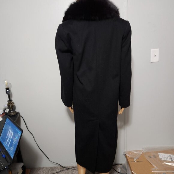#695 M Wool/ fox fur coat - Picture 2 of 4